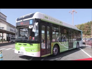 岡山空港で「ＥＶシャトルバス」県内初導入　脱炭素で 空港ビル～第４駐車場を２３日から運行【岡山】 (25/04/21 18:00)