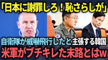 【海外の反応】「日本が威嚇してきたんだよ！」韓国が自衛隊が低空飛行で威嚇をしてきたと非難する。米軍幹部の反論に沈黙した理由