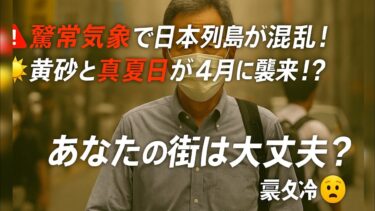 ⚠️異常気象で日本列島が大混乱！☀️黄砂と真夏日が4月に襲来！？🌪️あなたの街は大丈夫？🫢