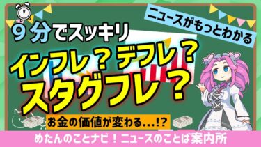 インフレ？デフレ？スタグフレ？お金の価値を軸に解説！【めたんのことナビ】