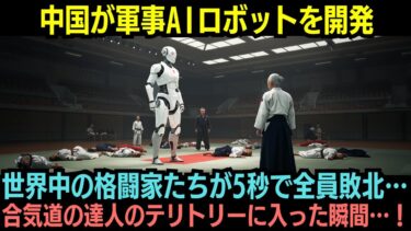 【海外の反応】「爺さんがロボットに勝てるわけないｗ」中国のAI企業が軍事ロボットを開発し世界中の格闘家を5秒で全員なぎ倒す…ロボットが合気道の達人のテリトリーに入った瞬間…！