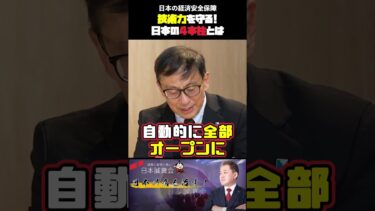 経済安全保障の4本柱と日本の危機 #経済安全保障 #国家安全保障 #先端技術 #特許制度 #グローバル化 #平井宏治