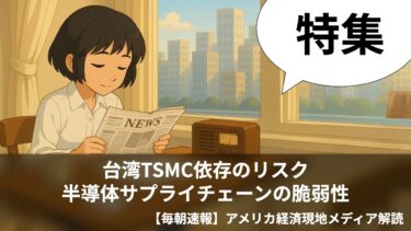台湾TSMC依存のリスク｜半導体サプライチェーンの脆弱性【毎朝速報】アメリカ経済現地メディア解読