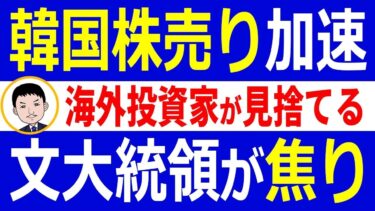 海外投資家の韓国株売りが加速！韓国株式市場の異常な高騰にストップ…韓国経済の影響に文大統領が焦り【世界情勢】