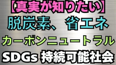 【真実が知りたい】脱炭素、省エネルギー、カーボンニュートラル、地球温暖化、海面上昇、気候変動、ESG投資、グリーン産業、