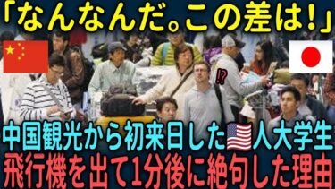 【海外の反応】「日本と中国はこんなにも違うのか！？」中国観光から初来日したアメリカ人大学生が飛行機を出た直後に驚愕した理由とは【総集編】