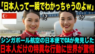 【海外の反応】「日本人って一瞬でわかっちゃうの！」シンガポール航空のCAが機内で発見した、日本人だけの特異な行動に全世界が驚愕した理由とは！？
