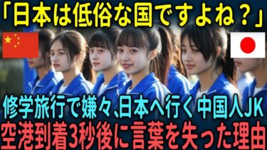 【海外の反応】「日本は低俗な国ですよね？」修学旅行で嫌々、日本へ行く中国人JKが空港到着3秒後に言葉を失った理由とは
