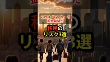 【移民問題】移民政策のリスク3選！#shorts #short #移民政策
