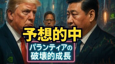 【速報】パランティアの株価上昇的中！トランプ政権、AI半導体規制を撤廃案でエヌビディアに追い風到来！トランプ政権の方針転換が市場に与える影響とは。