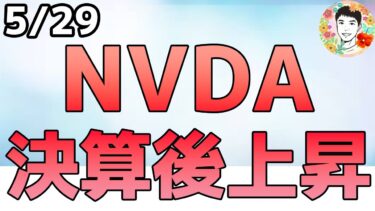 【超速報】NVDAがアフターで上昇！決算良好でAI半導体は株高へ！【5/29 米国株ニュース】