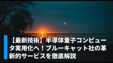 【最新技術】半導体量子コンピュータ実用化へ！ブルーキャット社の革新的サービスを徹底解説