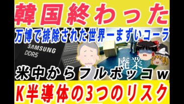 【ゆっくり解説］米中の狭間で死ぬ！韓国半導体が抱える3つの絶望的なリスクｗ万博で韓国製「メッコール」排除