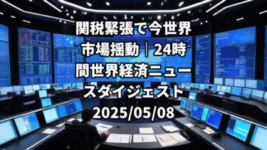 関税緊張で今世界市場揺動｜24時間世界経済ニュースダイジェスト 2025/05/08 #世界経済 #関税 #貿易戦争 #金融市場