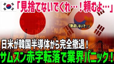【海外の反応】韓国半導体が崩壊寸前！日米から切り捨てられサムスンも赤字転落へ‼