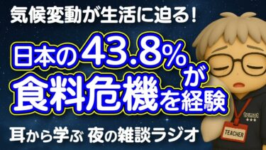 日本の半分弱が食料危機を経験　気象変動が生活に迫る！　【「耳から学ぶ」夜の雑談】