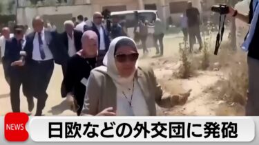 日本など外交団にイスラエル軍が発砲　「承認ルートを外れたため警告射撃」と説明