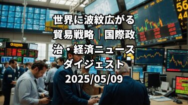 世界に波紋広がる貿易戦略｜国際政治・経済ニュースダイジェスト 2025/05/09 #国際政治 #世界経済 #貿易 #市場動向 #グローバル