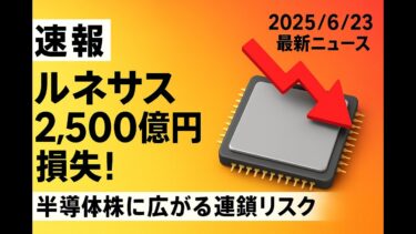 【速報】ルネサス2,500億円損失！半導体株に広がる連鎖リスク|2025/6/24日朝の最新ニュース