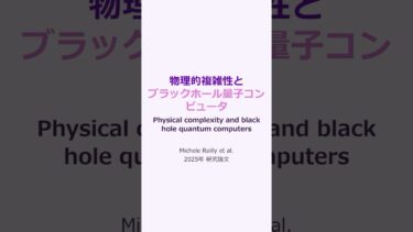 ⚛️物理的複雑性とブラックホール量子コンピュータ | 🔬【ReelPaper】　#quantum #blackhole