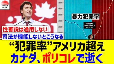 【話題】カナダ“治安崩壊”で犯罪率アメリカ超えの現状がコチラ