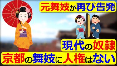 【2chまとめ】現代の奴隷「京都の舞妓に人権なんてない」元舞妓が再び告発。未成年飲酒・性行為強要・人身売買…改善求めネットワーク発足【5ch】【ゆっくり】