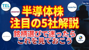 注目の日本の半導体株5選。初心者でもわかる企業別の強み解説。〜東京エレクトロン、アドバンテスト、レーザーテック、ディスコ、ソシオネクスト〜