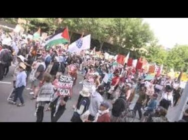 G7サミット開幕前に抗議デモ　ガザ戦闘やイスラエルのイラン攻撃止めるよう各国首脳に訴え #B4829 #4509