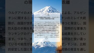 ミレイ大統領の軍事力発言、アルゼンチンの現実と国際評価の乖離｜MercoPress｜2025/06/25｜アジア情勢