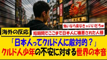 【海外の反応】「日本人ってクルド人に敵対的？」16歳クルド人少年の不安に外国人たちが本音炸裂！埼玉の現実に対する海外ニキたちの反応集
