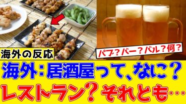 【海外の反応】海外「日本の居酒屋って何？」バー？パブ？それとも…。　#海外の反応 #日本食 #日本文化
