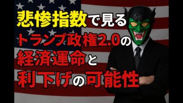 トランプ政権2.0と世界経済！暴動とイスラエル・イランの戦争が悲惨指数を動かす？