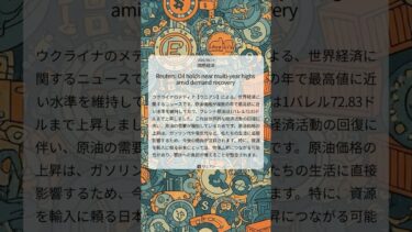 原油高騰：世界経済回復の兆しと日本への影響｜UNIAN｜2021/06/14｜国際経済