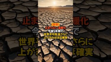【衝撃】 止まらない温暖化 今後5年間で 世界平均気温さらに 上がるのはほぼ確実