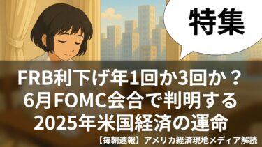 FRB利下げ年1回か3回か？明日FOMC会合で判明する2025年米国経済の運命【毎朝速報】アメリカ経済現地メディア解読