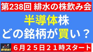 【LIVE】半導体株絶好調！何買えば儲かる！？【第238回 緋水の株飲み会】
