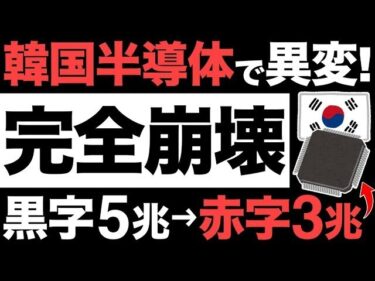 【衝撃】韓国半導体で異変！営業利益77％減！ 業績低迷の理由がヤバすぎた…【赤字3兆】