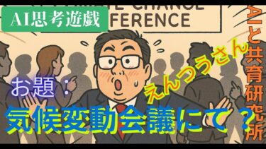 本日のお題「気候変動会議にて？」#aiと共育#ai思考遊戯#aiクリティカルシンキング＃えんつうさん＃Grok3