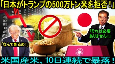 「日本がトランプの500万トン米を拒否！」米国産米、10日連続で暴落！農家、トランプに激怒！