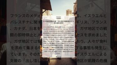 ガザ地区飢餓危機：25か国が戦闘停止と人道支援を要求｜France24｜2025/07/22｜中東情勢