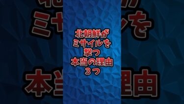 北朝鮮がミサイルを撃つ本当の理由3つ  #北朝鮮 #ミサイル
