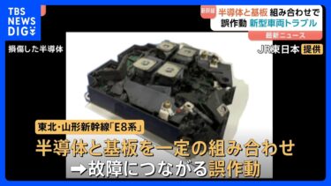 東北・山形新幹線の新型車両トラブル　「半導体と基板」一定の組み合わせで「故障につながる誤作動」確認もさらに根本的な原因解明へ　JR東日本｜TBS NEWS DIG