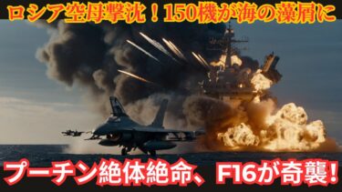 【国際ニュース】F16が撃沈！150機の秘密機を積んだロシア空母が炎上、プーチン大打撃！