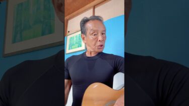 オリジナル楽曲　耐えがたい猛暑の夏　湯川仁士　地球温暖化にむかって　画家詩人シンガーソングーライター　ギター弾き語り　画面後ろ　絵　水源の母ブナ林　自然と人間の調和を願って　山北町　日本