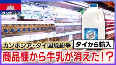 【国際ニュース】カンボジア・タイの国境紛争の影響で牛乳が商品棚から消えた！？カンボジア国内の報道・現状について解説します【カンボジア首都プノンペン】