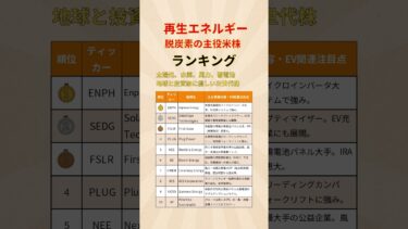 【再生エネルギー】未来を担うクリーンエネルギー株TOP10｜脱炭素の主役たち！#再生エネルギー #クリーンエネルギー #米国株 #ESG投資 #太陽光発電