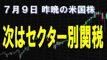 次はセクター別関税に　7月9日 株式市場　昨晩の米国株　 S&P500高速再生(2025年)