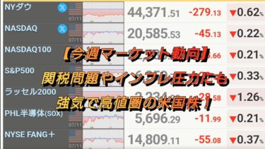 【今週マーケット動向】関税問題やインフレ圧力にも強気で高値圏の米国株！【2025年7月6日〜7月11日】