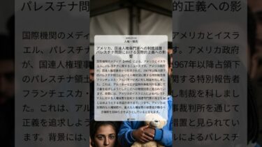 アメリカ、国連人権専門家への制裁措置：パレスチナ問題における国際的正義への影響｜HRW｜2025/07/10｜人権・難民