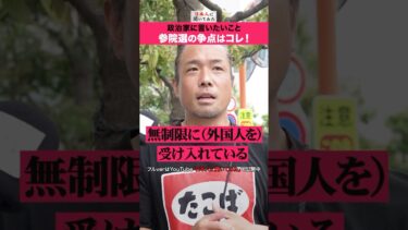 「移民問題、考え直せ！」参院選 街頭インタビュー #shorts #政治家に言いたいこと  【日本人に聞いてみた】